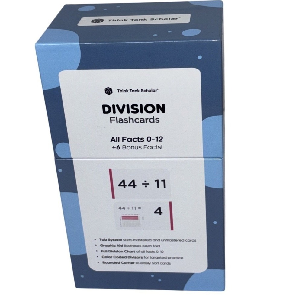 Think Tank Scholar Division Flashcards All Facts 0-12‎ Math Learning 162 Cards